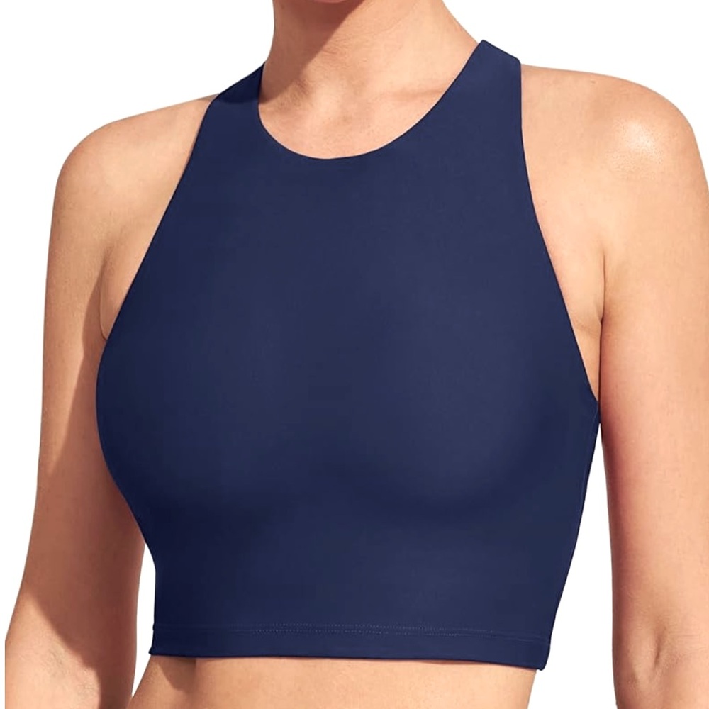 NWT Quick Dry UPF 50+ Bathing Adjustable Strap Padded Sports Bra Swim Top, XL